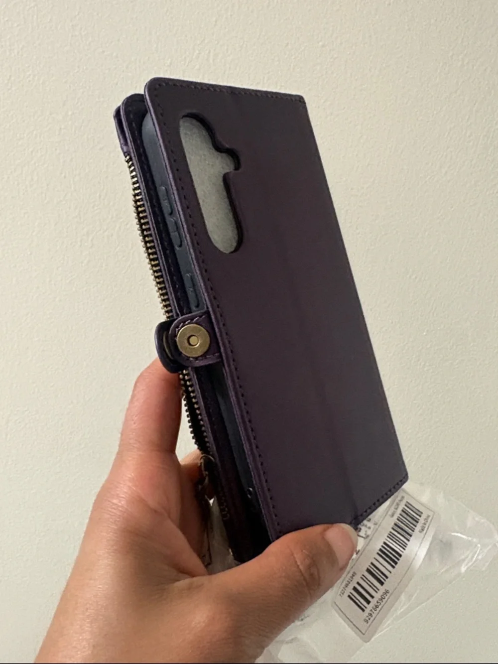 Plum Purple Zip Wallet with ID Window